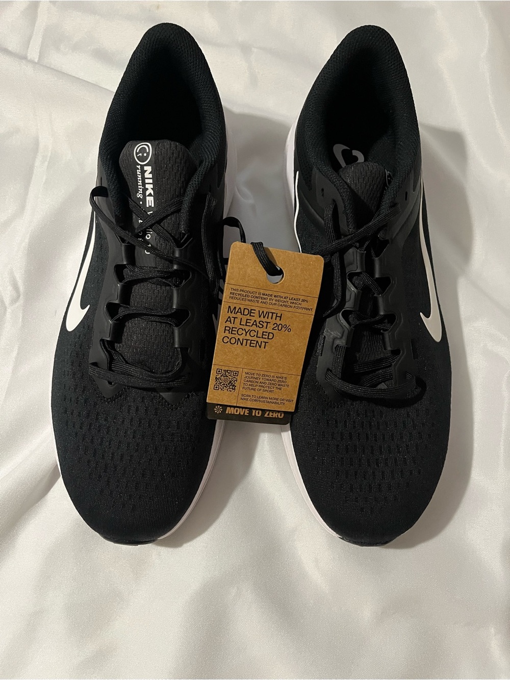 Nike Black Athletic Running Shoes with White Swoosh